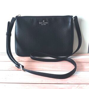 LIKE NEW 💥KATE SPADE NY Leila Beautiful Black Pebbled Leather Crossbody Bag